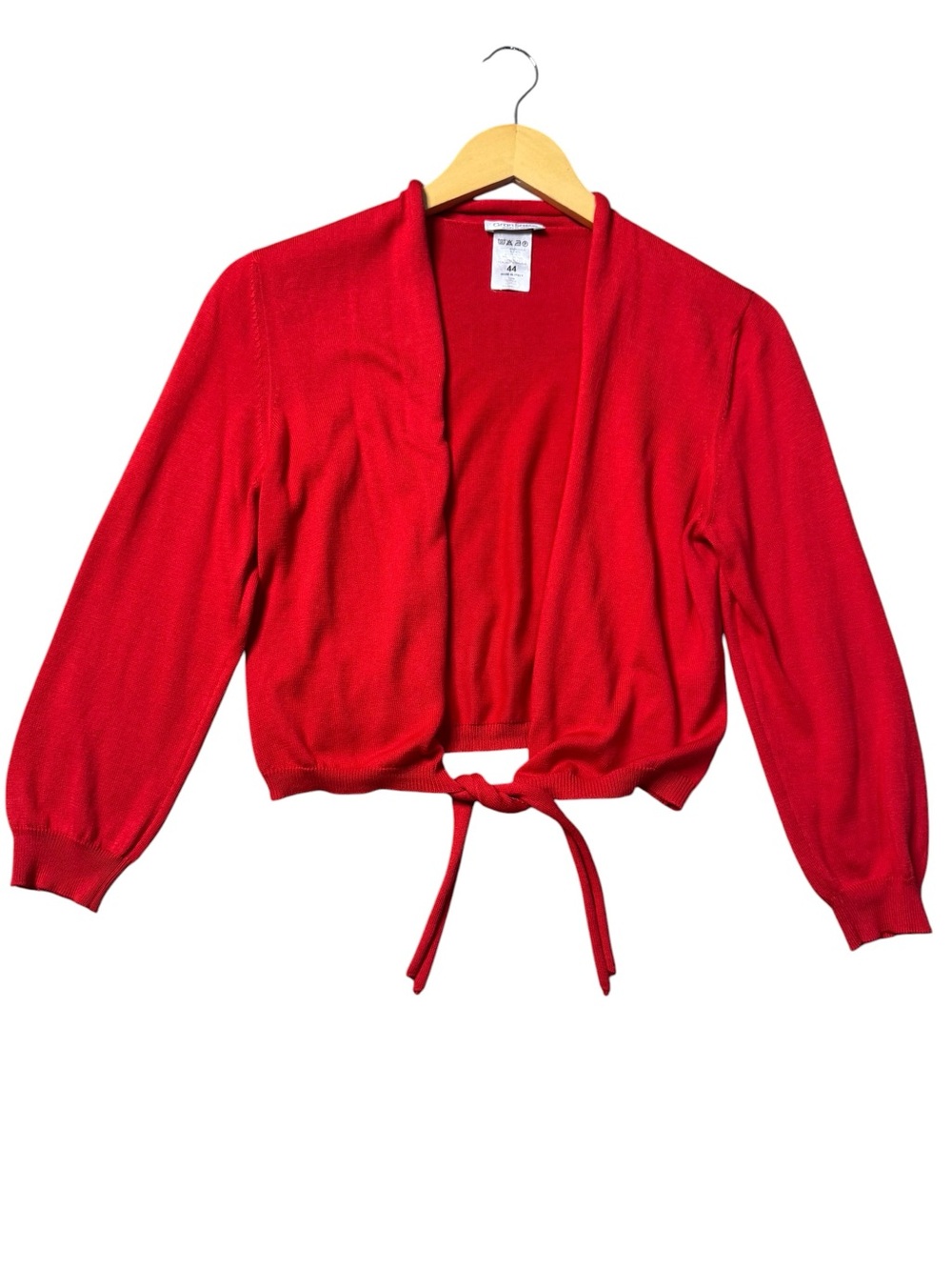 Gran Sasso Italy Cotton Cropped Tie Cardigan size IT 44 (M)